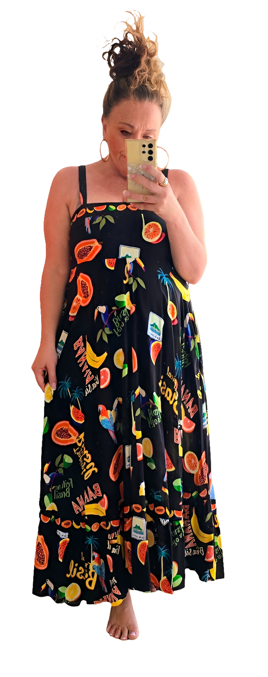 Cabana Tank Maxi Dress - Brasil Black