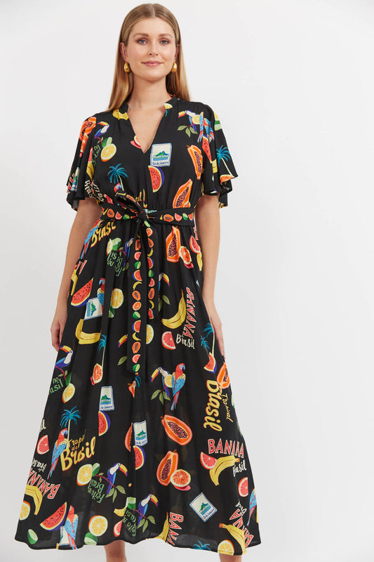 Cabana v neck maxi