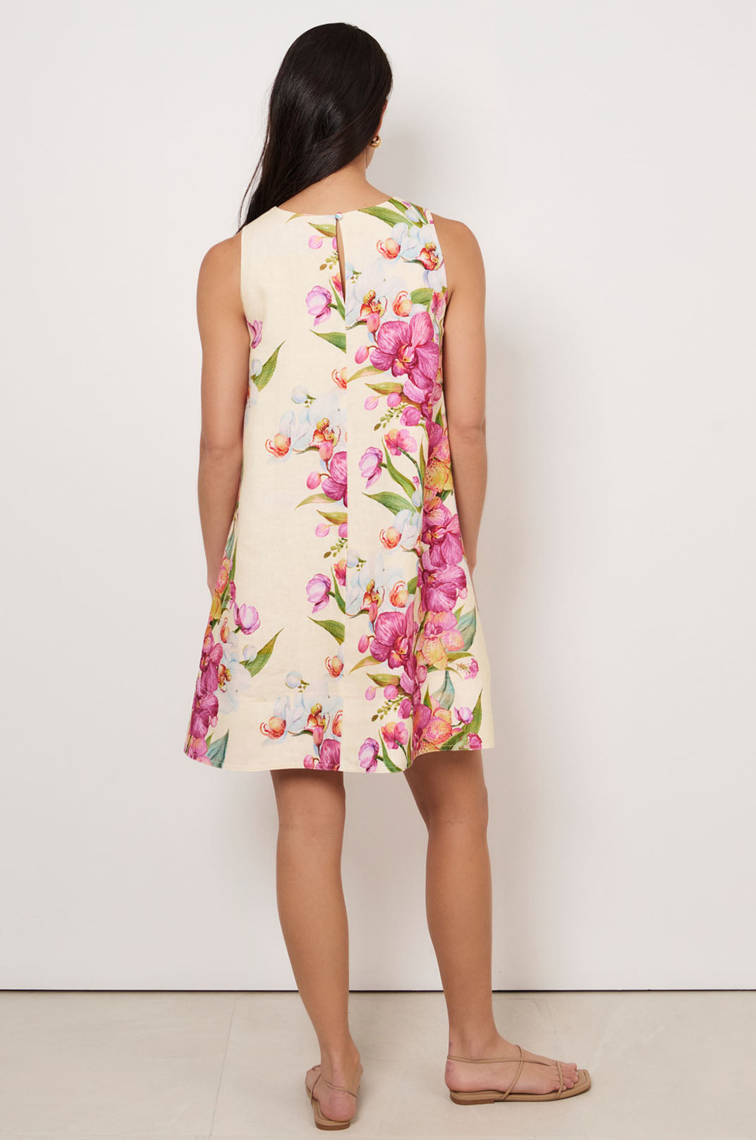 Cecelia A-Line Linen Dress (Print)